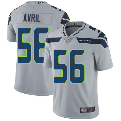 Nike Seahawks #56 Cliff Avril Grey Alternate Men's Stitched NFL Vapor Untouchable Limited Jersey - Click Image to Close